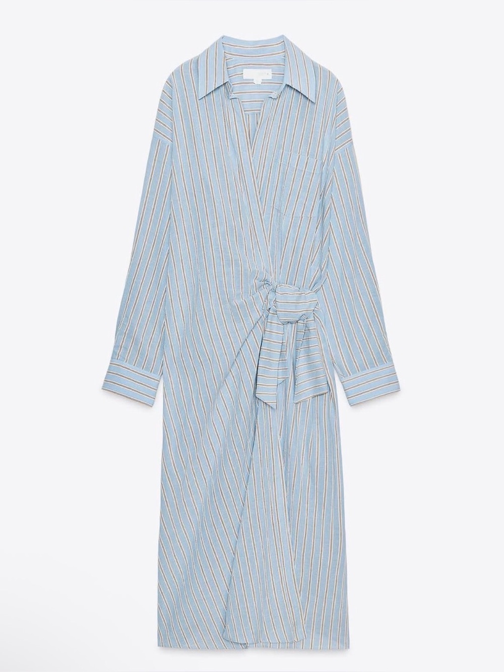 Zara ZW Collection Striped Wrap Dress